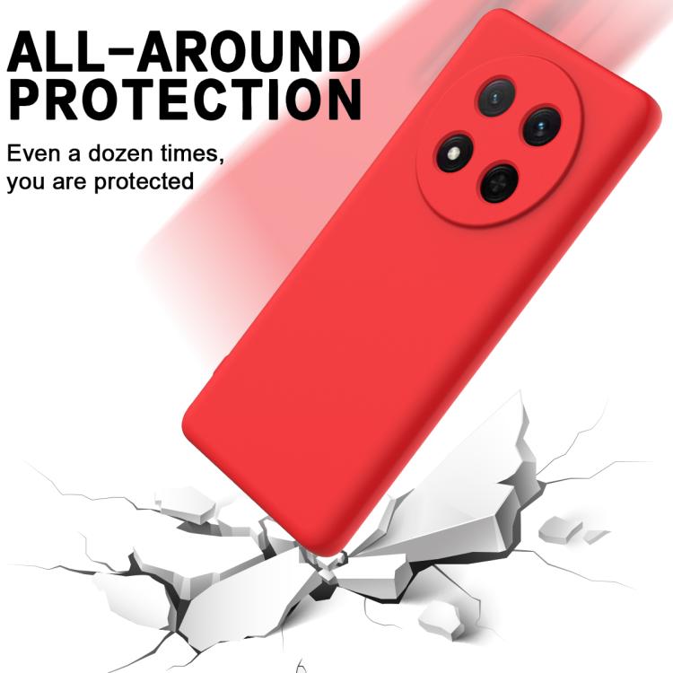 For Honor Magic7 Lite Solid Color Liquid Silicone Dropproof Full Coverage Phone Case(Red)