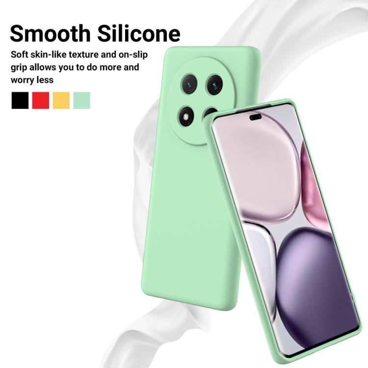 For Honor Magic7 Lite Solid Color Liquid Silicone Dropproof Full Coverage Phone Case(Green)