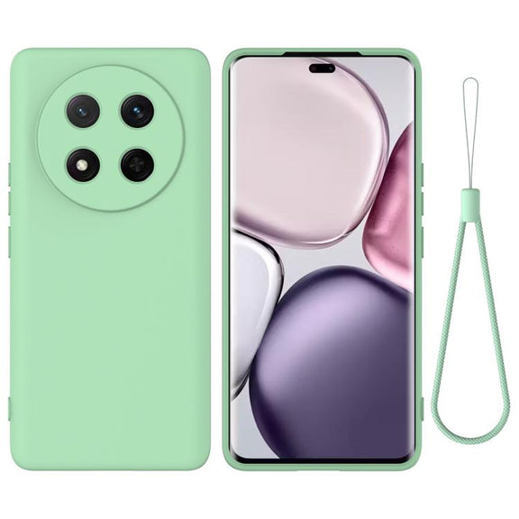 For Honor Magic7 Lite Solid Color Liquid Silicone Dropproof Full Coverage Phone Case(Green)