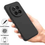 For Honor Magic7 Pro Solid Color Liquid Silicone Dropproof Full Coverage Phone Case(Black)