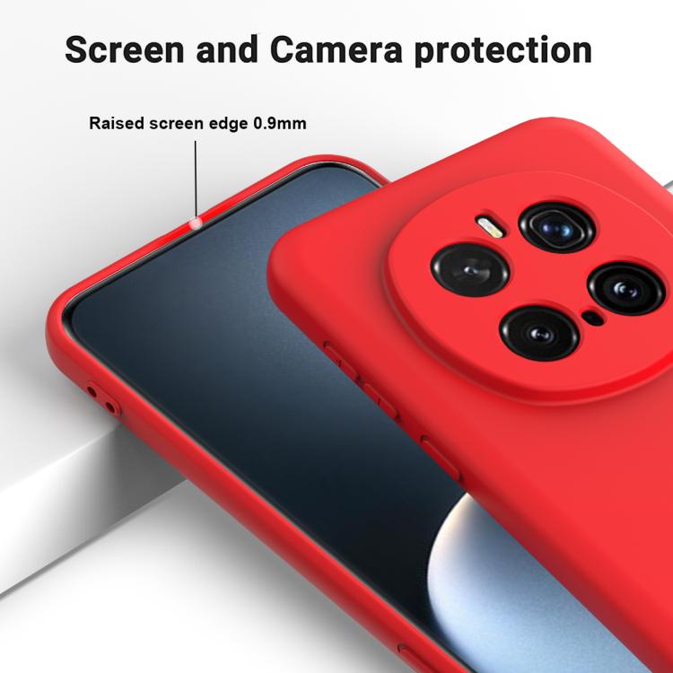 For Honor Magic7 Pro Solid Color Liquid Silicone Dropproof Full Coverage Phone Case(Red)