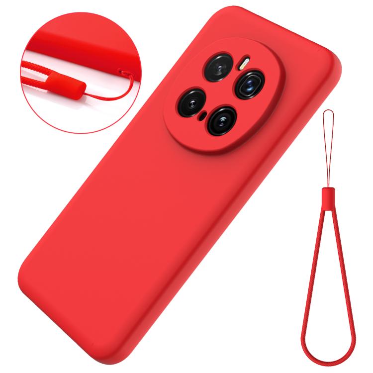 For Honor Magic7 Pro Solid Color Liquid Silicone Dropproof Full Coverage Phone Case(Red)