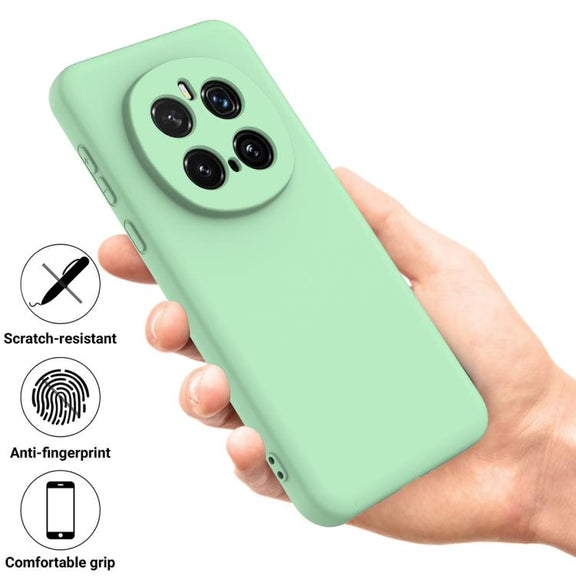 For Honor Magic7 Pro Solid Color Liquid Silicone Dropproof Full Coverage Phone Case(Green)