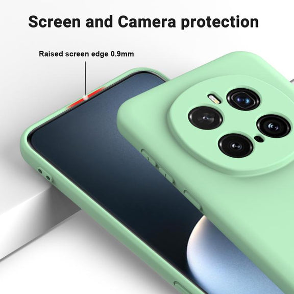 For Honor Magic7 Pro Solid Color Liquid Silicone Dropproof Full Coverage Phone Case(Green)