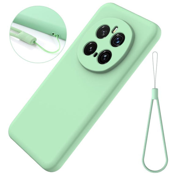 For Honor Magic7 Pro Solid Color Liquid Silicone Dropproof Full Coverage Phone Case(Green)