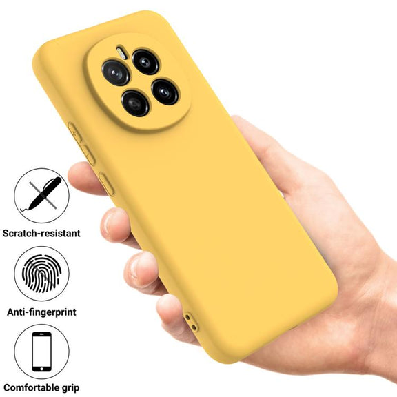 For Honor Magic7 Solid Color Liquid Silicone Dropproof Full Coverage Phone Case(Yellow)