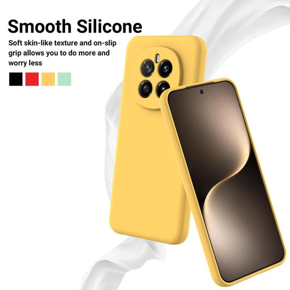 For Honor Magic7 Solid Color Liquid Silicone Dropproof Full Coverage Phone Case(Yellow)