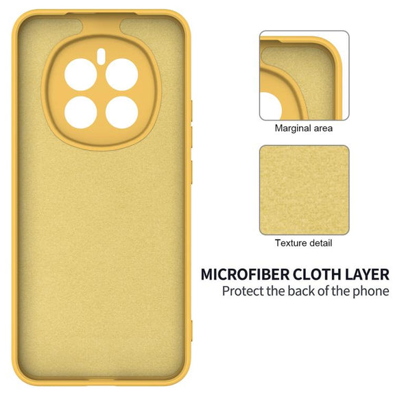 For Honor Magic7 Solid Color Liquid Silicone Dropproof Full Coverage Phone Case(Yellow)