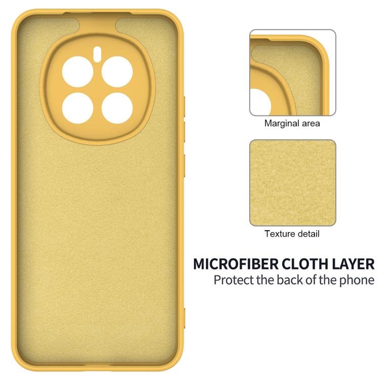 For Honor Magic7 Solid Color Liquid Silicone Dropproof Full Coverage Phone Case(Yellow)