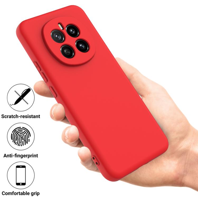 For Honor Magic7 Solid Color Liquid Silicone Dropproof Full Coverage Phone Case(Red)