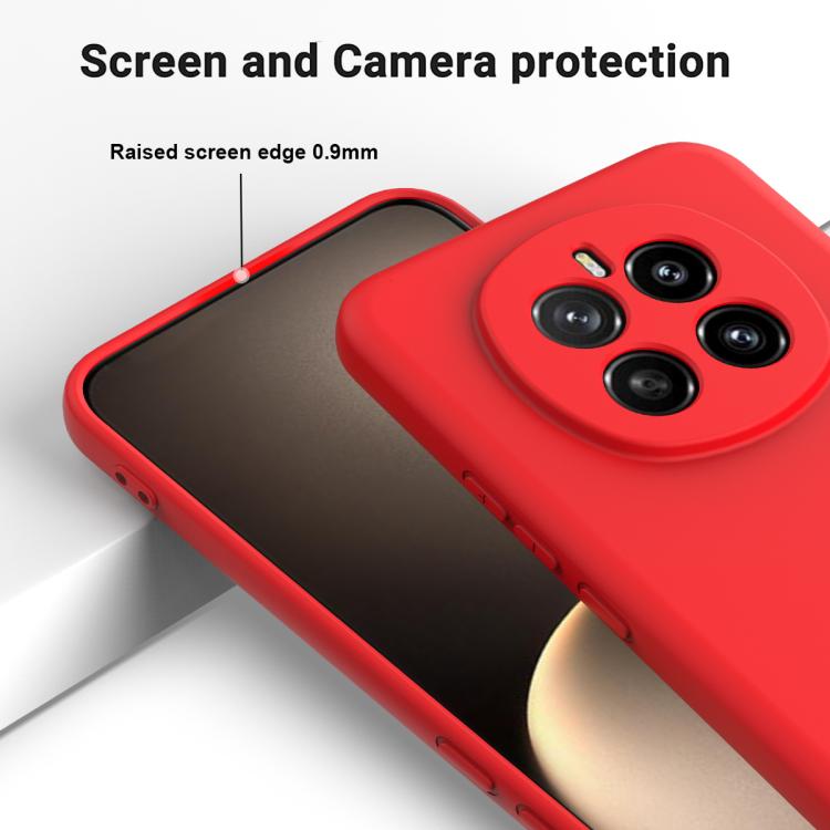 For Honor Magic7 Solid Color Liquid Silicone Dropproof Full Coverage Phone Case(Red)