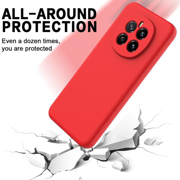 For Honor Magic7 Solid Color Liquid Silicone Dropproof Full Coverage Phone Case(Red)