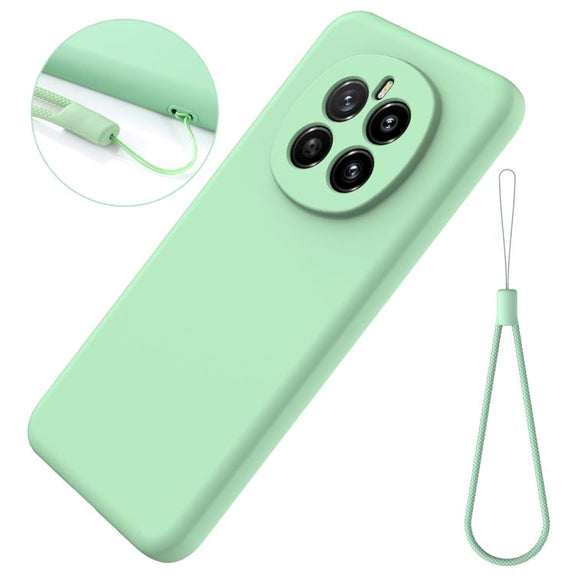 For Honor Magic7 Solid Color Liquid Silicone Dropproof Full Coverage Phone Case(Green)