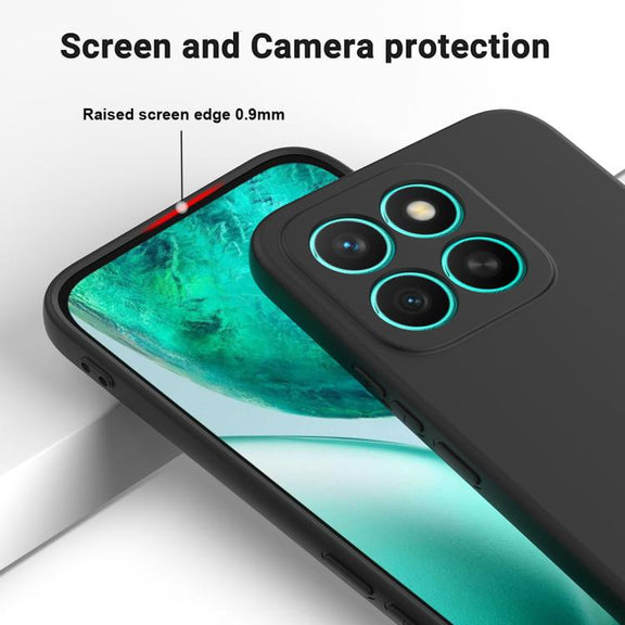 For Honor X8c 4G Solid Color Liquid Silicone Dropproof Full Coverage Phone Case(Black)