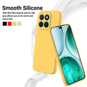 For Honor X8c 4G Solid Color Liquid Silicone Dropproof Full Coverage Phone Case(Yellow)