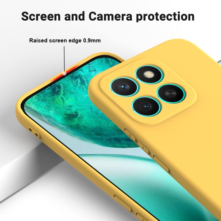 For Honor X8c 4G Solid Color Liquid Silicone Dropproof Full Coverage Phone Case(Yellow) - free shipping - PMC TechLife - Order now!