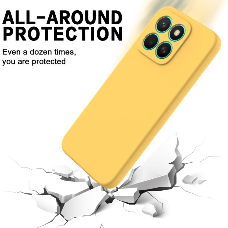 For Honor X8c 4G Solid Color Liquid Silicone Dropproof Full Coverage Phone Case(Yellow) - free shipping - PMC TechLife - Order now!