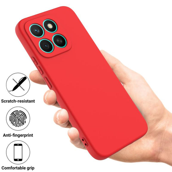 For Honor X8c 4G Solid Color Liquid Silicone Dropproof Full Coverage Phone Case(Red)