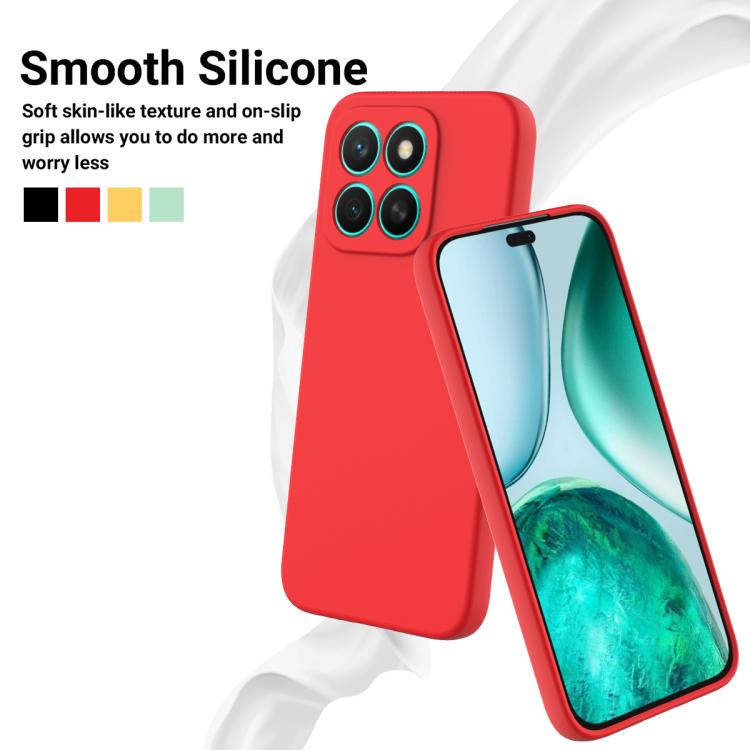 For Honor X8c 4G Solid Color Liquid Silicone Dropproof Full Coverage Phone Case(Red)