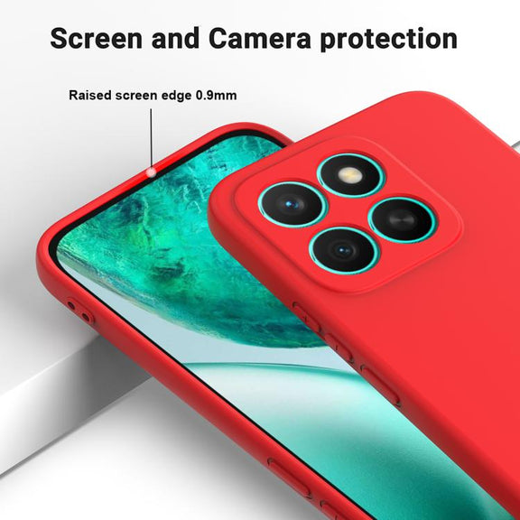 For Honor X8c 4G Solid Color Liquid Silicone Dropproof Full Coverage Phone Case(Red)
