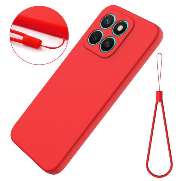 For Honor X8c 4G Solid Color Liquid Silicone Dropproof Full Coverage Phone Case(Red)