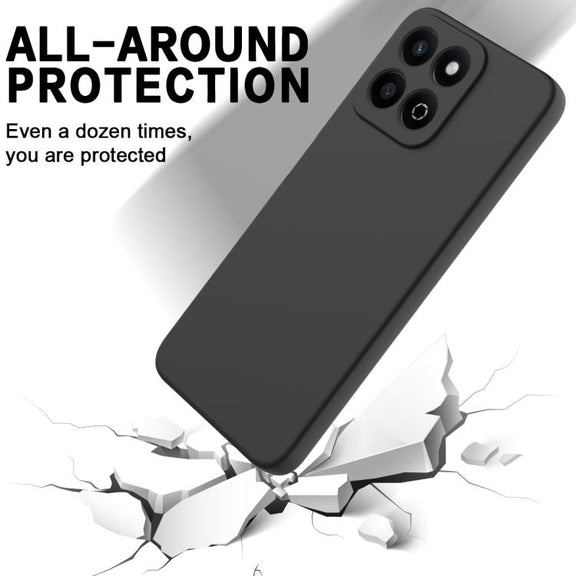 For Honor X6b 5G / Play 60 Plus Solid Color Liquid Silicone Dropproof Full Coverage Phone Case(Black)