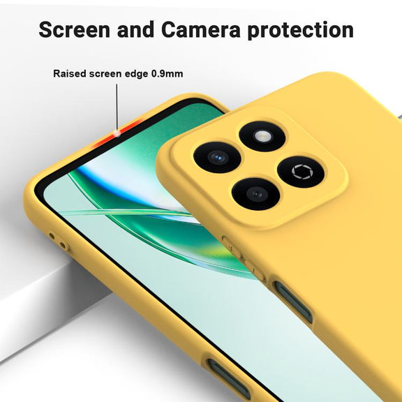 For Honor X6b 5G / Play 60 Plus Solid Color Liquid Silicone Dropproof Full Coverage Phone Case(Yellow)
