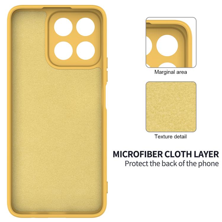 For Honor X6b 5G / Play 60 Plus Solid Color Liquid Silicone Dropproof Full Coverage Phone Case(Yellow)