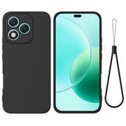 For Honor 400 Lite Global Solid Color Liquid Silicone Dropproof Full Coverage Phone Case(Black)