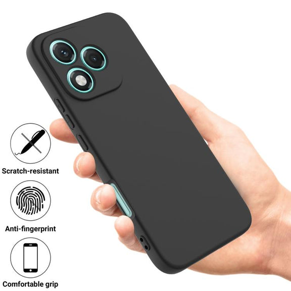 For Honor 400 Lite Global Solid Color Liquid Silicone Dropproof Full Coverage Phone Case(Black)