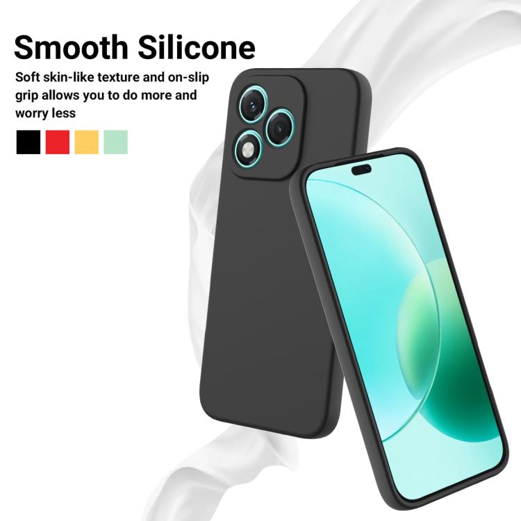 For Honor 400 Lite Global Solid Color Liquid Silicone Dropproof Full Coverage Phone Case(Black)