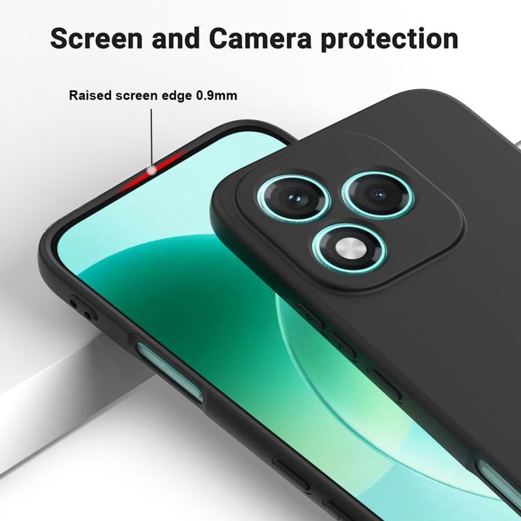 For Honor 400 Lite Global Solid Color Liquid Silicone Dropproof Full Coverage Phone Case(Black)