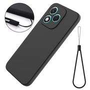 For Honor 400 Lite Global Solid Color Liquid Silicone Dropproof Full Coverage Phone Case(Black)