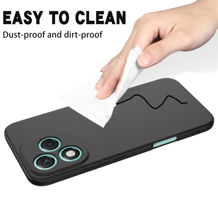 For Honor 400 Lite Global Solid Color Liquid Silicone Dropproof Full Coverage Phone Case(Black)