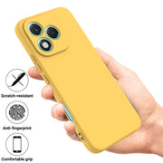 For Honor 400 Lite Global Solid Color Liquid Silicone Dropproof Full Coverage Phone Case(Yellow)