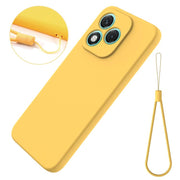 For Honor 400 Lite Global Solid Color Liquid Silicone Dropproof Full Coverage Phone Case(Yellow)