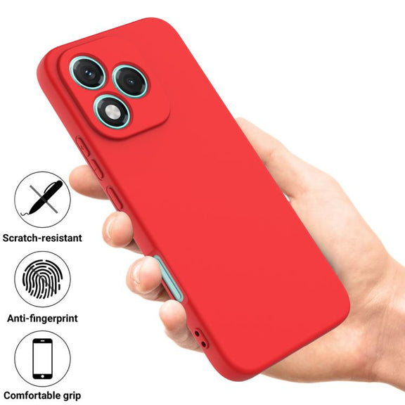 For Honor 400 Lite Global Solid Color Liquid Silicone Dropproof Full Coverage Phone Case(Red)
