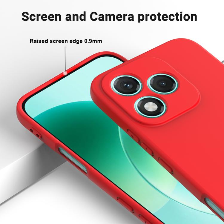 For Honor 400 Lite Global Solid Color Liquid Silicone Dropproof Full Coverage Phone Case(Red)