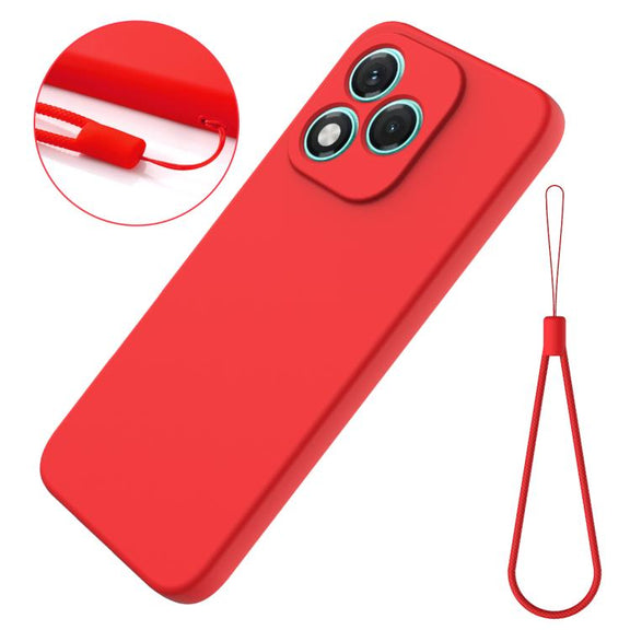 For Honor 400 Lite Global Solid Color Liquid Silicone Dropproof Full Coverage Phone Case(Red)
