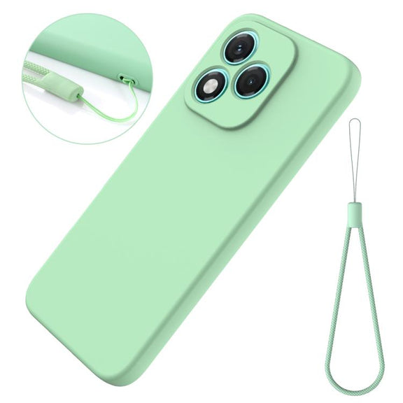 For Honor 400 Lite Global Solid Color Liquid Silicone Dropproof Full Coverage Phone Case(Green)