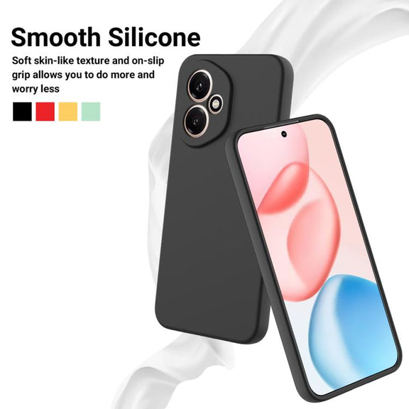 For Honor 400 Global 156.5mm Solid Color Liquid Silicone Dropproof Full Coverage Phone Case(Black)
