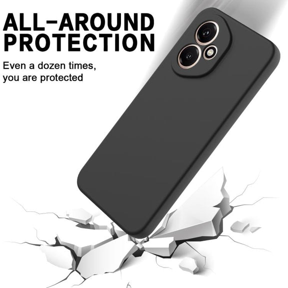 For Honor 400 Global 156.5mm Solid Color Liquid Silicone Dropproof Full Coverage Phone Case(Black)