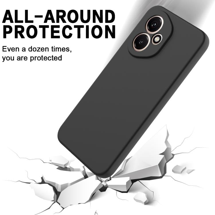 For Honor 400 Global 156.5mm Solid Color Liquid Silicone Dropproof Full Coverage Phone Case(Black)