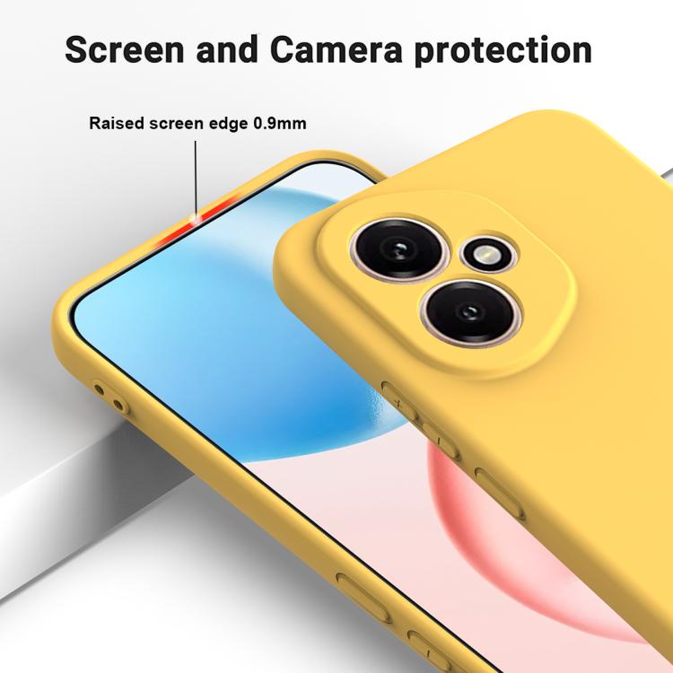 For Honor 400 Global 156.5mm Solid Color Liquid Silicone Dropproof Full Coverage Phone Case(Yellow)