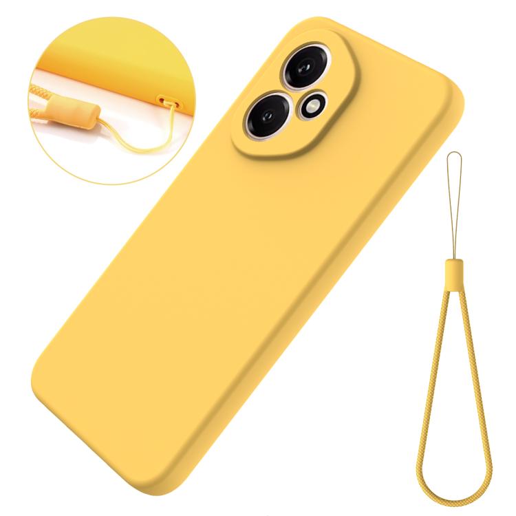 For Honor 400 Global 156.5mm Solid Color Liquid Silicone Dropproof Full Coverage Phone Case(Yellow)