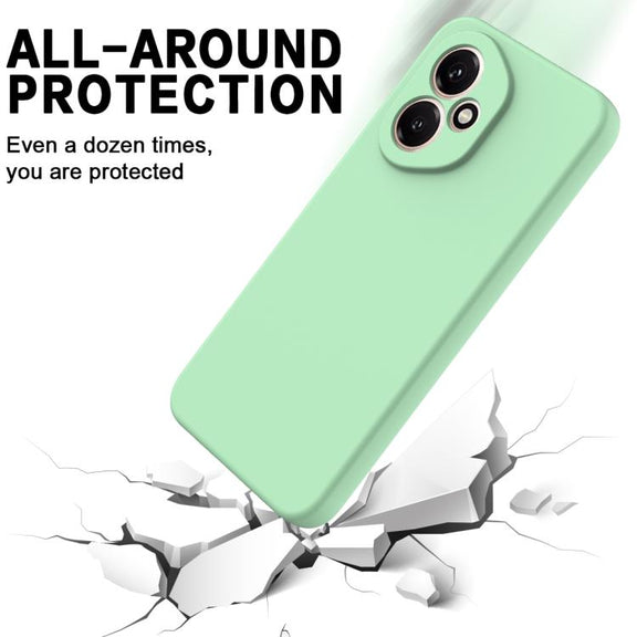 For Honor 400 Global 156.5mm Solid Color Liquid Silicone Dropproof Full Coverage Phone Case(Green)