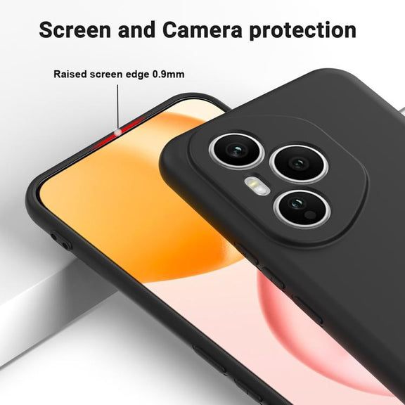 For Honor 400 Pro Global 160.8mm Solid Color Liquid Silicone Dropproof Full Coverage Phone Case(Black)
