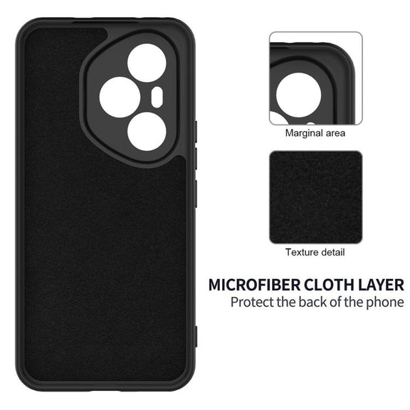 For Honor 400 Pro Global 160.8mm Solid Color Liquid Silicone Dropproof Full Coverage Phone Case(Black)