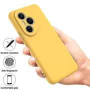 For Honor 400 Pro Global 160.8mm Solid Color Liquid Silicone Dropproof Full Coverage Phone Case(Yellow)