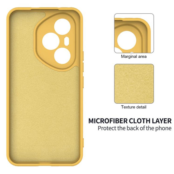 For Honor 400 Pro Global 160.8mm Solid Color Liquid Silicone Dropproof Full Coverage Phone Case(Yellow)